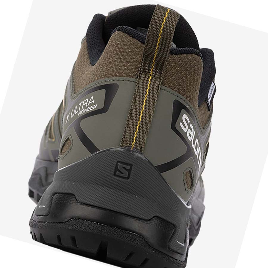 Salomon X ULTRA PIONEER CLIMASALOMON™ WATERPROOF Erkek Yürüyüş Ayakkabısı Zeytin Yeşili Siyah | TR 3555JPQ